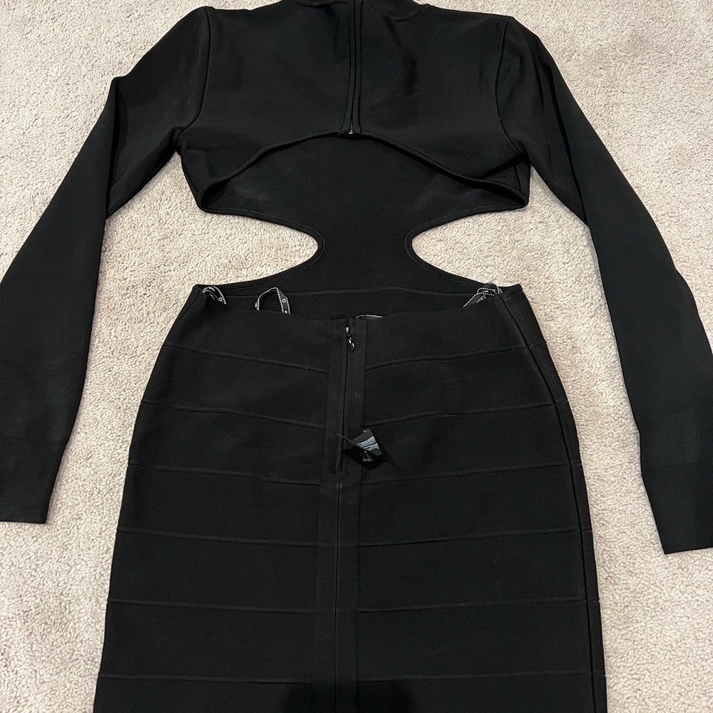 Herve Leger Open Back Mini Dress sz large - Picture 2 of 3